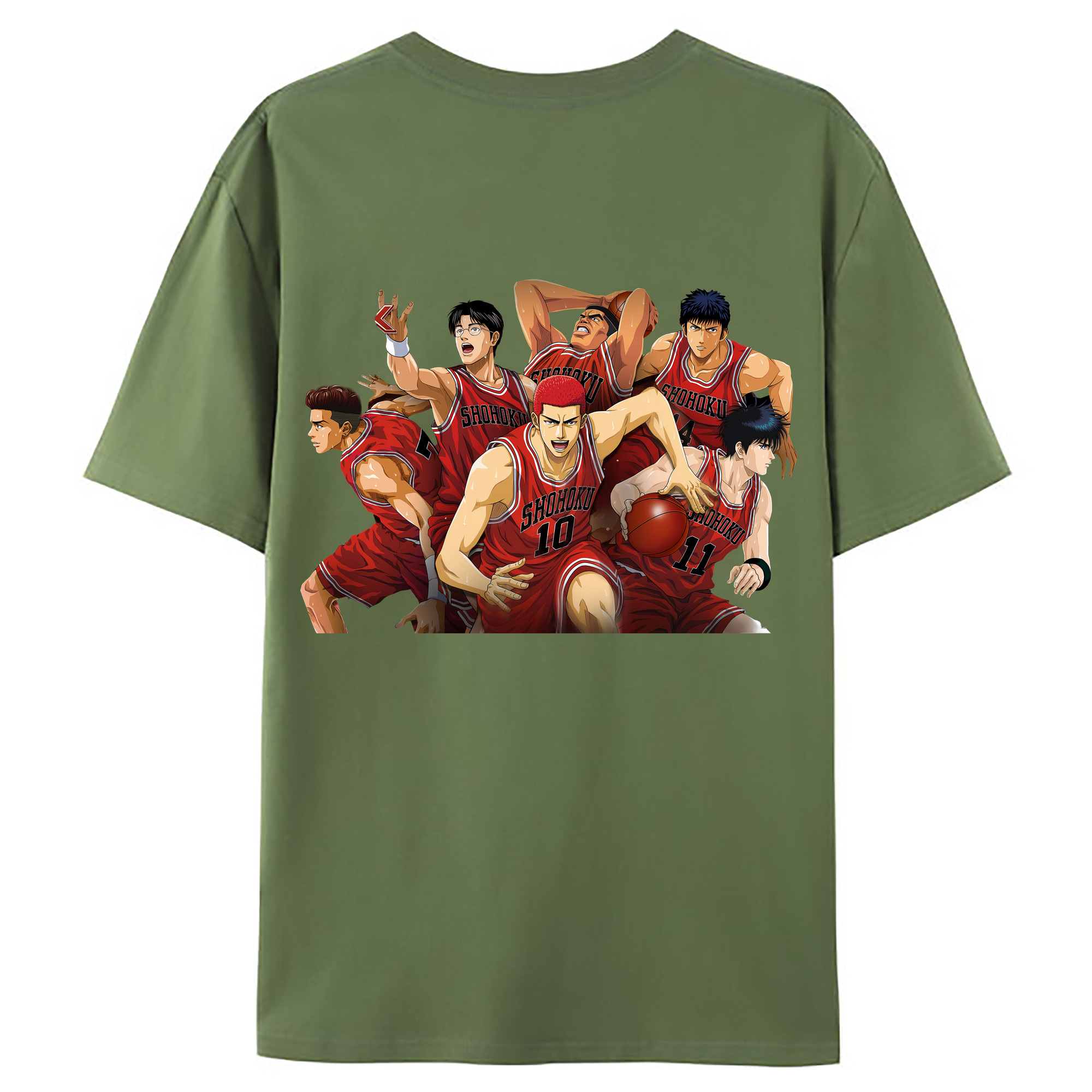 （画像用） SLAM DUNK／スラムダンク 綿100％ メンズ半袖Tシャツ（バックプリント） 通気性